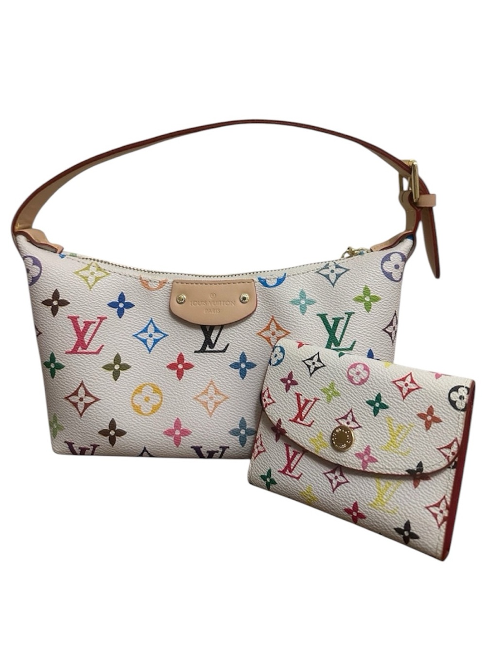 Multicolor Shoulder Bag & Matching Wallet